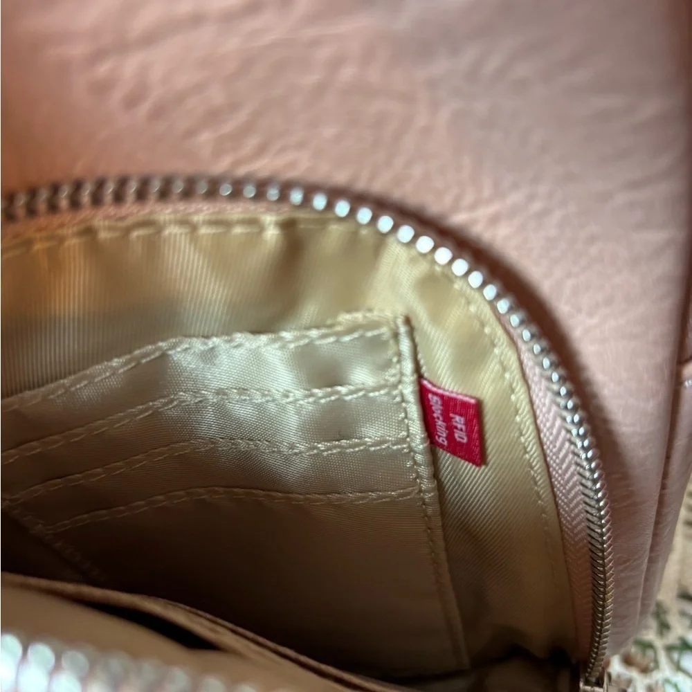 RFID Blocking Inicat Elegant Pink Leather Women's Travel Sling Shoulder Bag NWOT